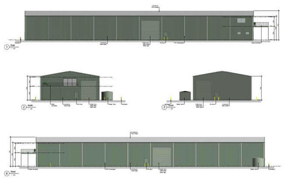 sistema del revestimiento de la construcción EPS de Warehouse del marco de acero de la longitud del 12m